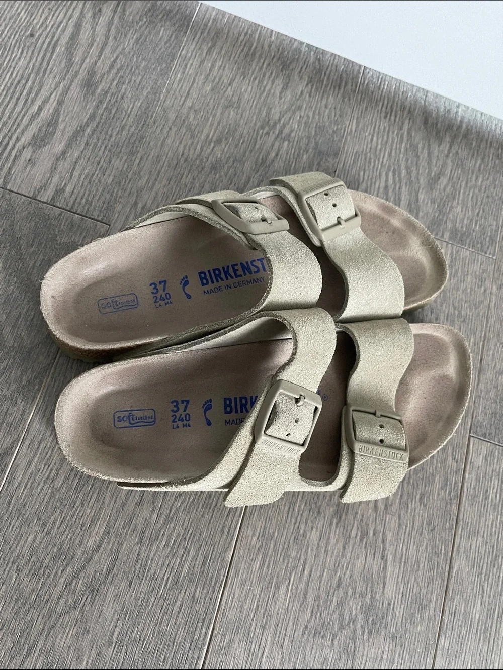 Birkenstock Arizona Soft Footbed Suede Sandals Dark Khaki